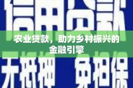 华龙农业贷款，助力乡村振兴的金融引擎