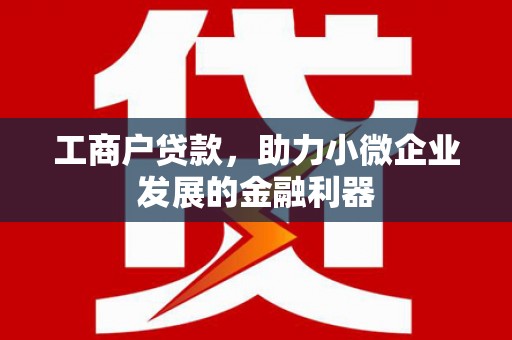 华龙工商户贷款，助力小微企业发展的金融利器