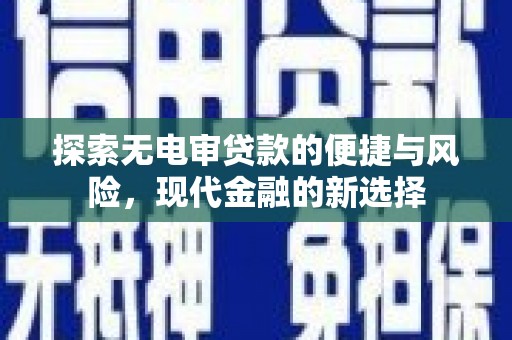 华龙探索无电审贷款的便捷与风险，现代金融的新选择