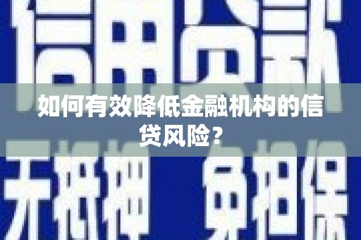 华龙如何有效降低金融机构的信贷风险？