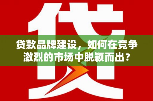 华龙贷款品牌建设，如何在竞争激烈的市场中脱颖而出？