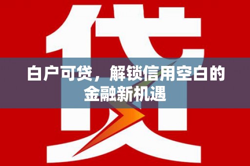 华龙白户可贷，解锁信用空白的金融新机遇