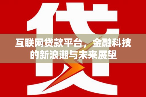 华龙互联网贷款平台，金融科技的新浪潮与未来展望