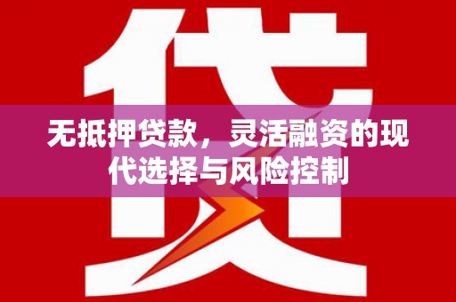 华龙无抵押贷款，灵活融资的现代选择与风险控制