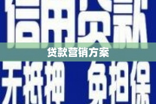 华龙贷款营销方案