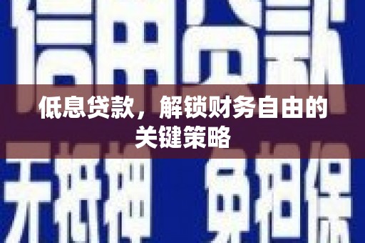 华龙低息贷款，解锁财务自由的关键策略