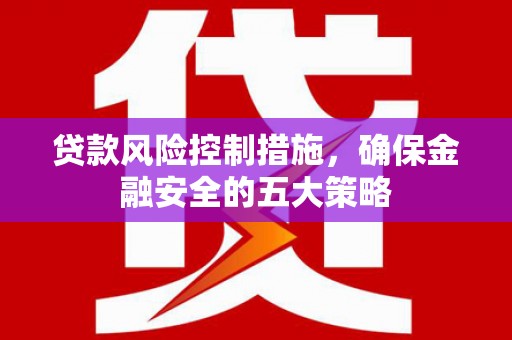 华龙贷款风险控制措施，确保金融安全的五大策略
