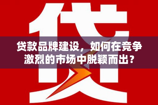 华龙贷款品牌建设，如何在竞争激烈的市场中脱颖而出？