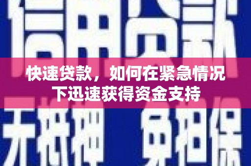 华龙快速贷款，如何在紧急情况下迅速获得资金支持