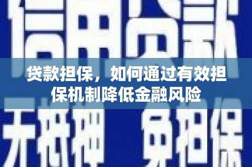 华龙贷款担保，如何通过有效担保机制降低金融风险