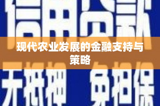 华龙现代农业发展的金融支持与策略