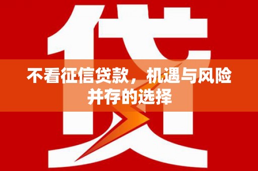 华龙不看征信贷款，机遇与风险并存的选择